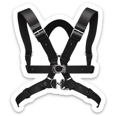 Black fashion chest leather harness sticker
