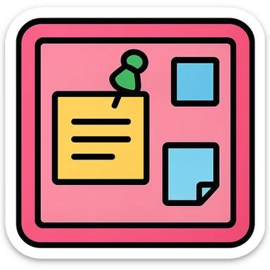 pink pin board minimal flat icon style sticker