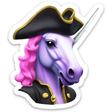 pirate neon vaporwave unicorn sticker