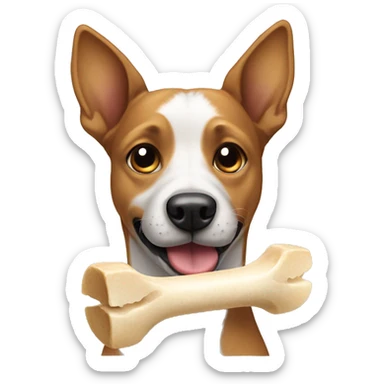 dog fetching a bone sticker