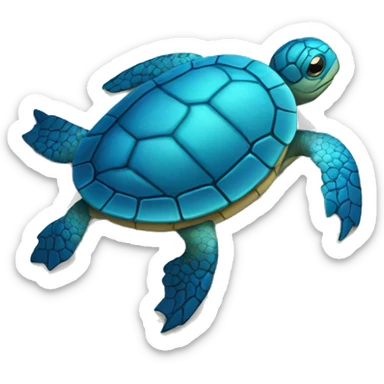 blue turtle from above sticker