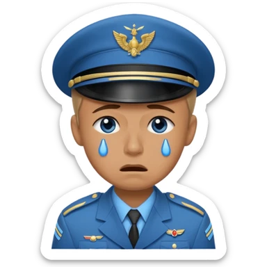 soldier crying blue tears at war sticker