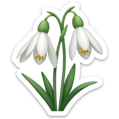snowdrop flower sticker
