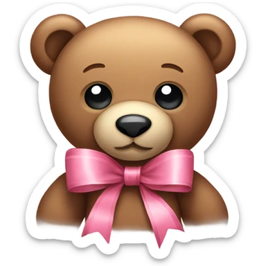 Teddy bear with ribbon sticker