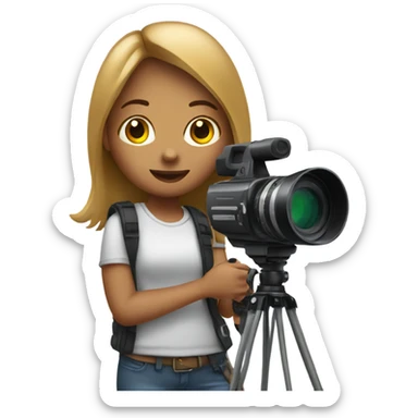 Girl with video camera  sticker