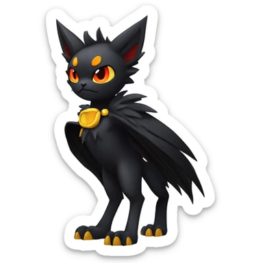 Black Anthro Cool Punk Bat-Litten-Fakemon-fursona Full Body sticker