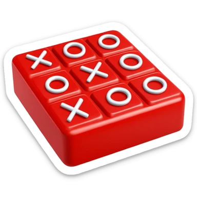red tic tac toe nought sticker