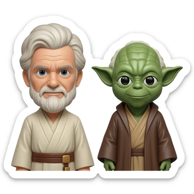 Obi Wan Kenobi and Yoda stoned sticker