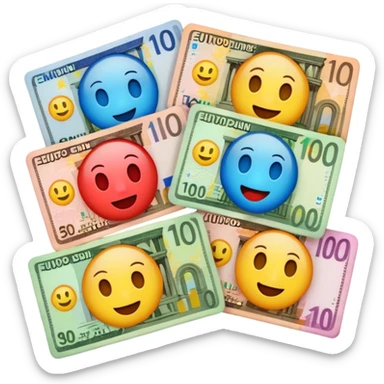 euro bills @emoji sticker