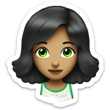 100 dollar bills in girl with black hair and green eyes sticker