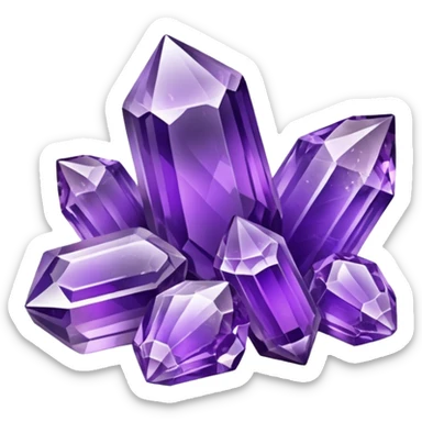 Purple-violet Amethyst crystal clusters sticker
