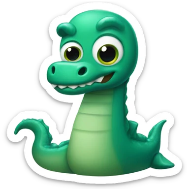 Loch Ness Monster cute nerd sticker