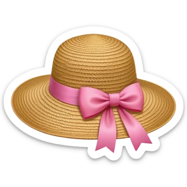 sun hat with a pink bow sticker
