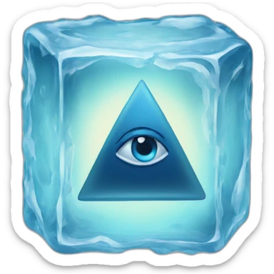 ice cube with mason eye of providence   sticker