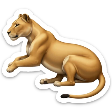 a lioness's silhouette laying down sticker