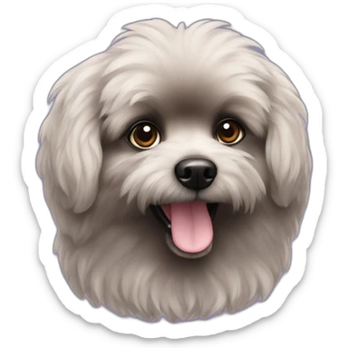 Black Pomeranian poodle sticker