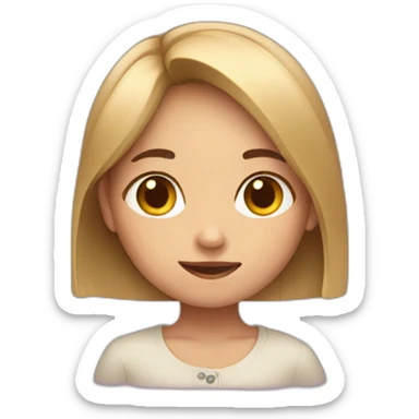 girl showing downward direction with her hand sticker