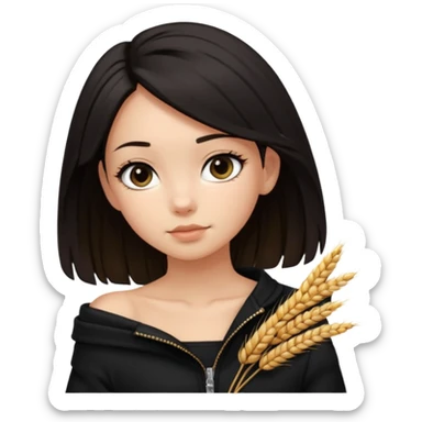  Siyah uzun saçlı ceket giyen esmerimsi kız fazla esmer değil siyah ceket  polar ceket ceket gevşek biraz omzundan çıkıyormuş gibi ve bugday ten rengi soltaraftaki omzundan çıkık sadece içinde de siyah crop var crop omzundan bağlı ve sadece sol omzundan gevşek ceket  sticker