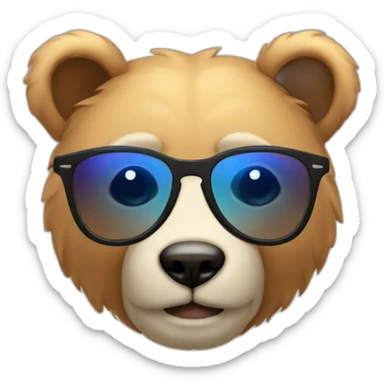 Ours avec des lunettes de soleil sticker