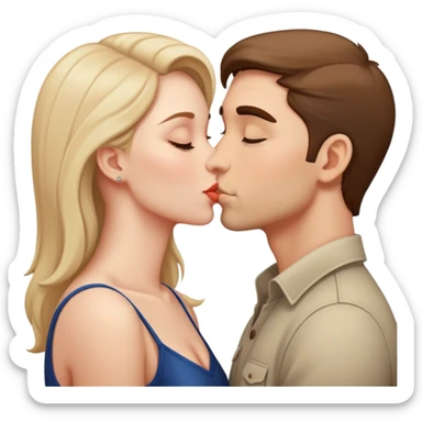 man and woman kissing sticker