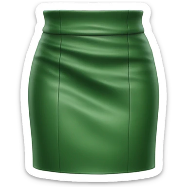 Green leather mini skirt isolated sticker