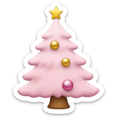 Light pink Christmas tree with ornaments  sticker