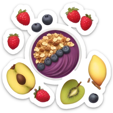 acai bowl with granola and fruit  sticker