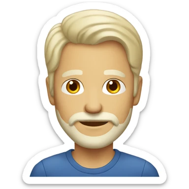 Older blonde guy with short hair and beard sticker