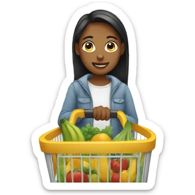 person shopping at the supermarket sticker