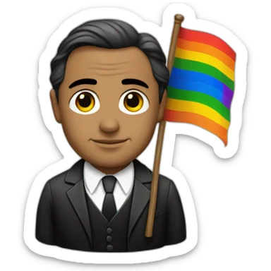 The Godfather with gay pride flag sticker