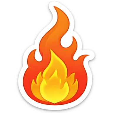 Fire outline neon sticker