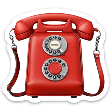 red phone calls bag sticker