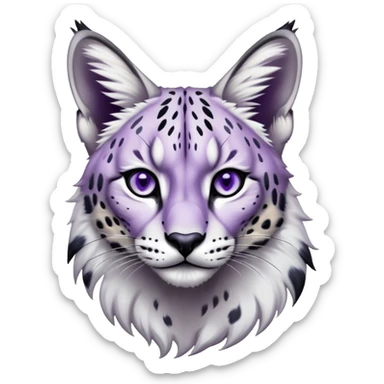 Epic Edgy Black White Purple ethereal Serval-Snow-Leopard-Bobcat-Fionbri full body sticker