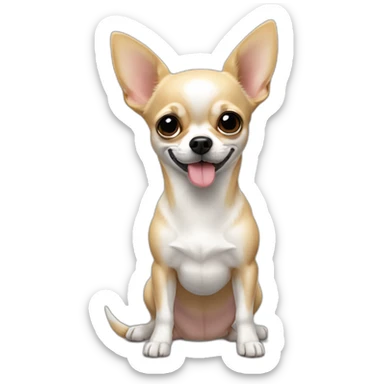 Chihuahua blanco muy gordo gracioso sticker