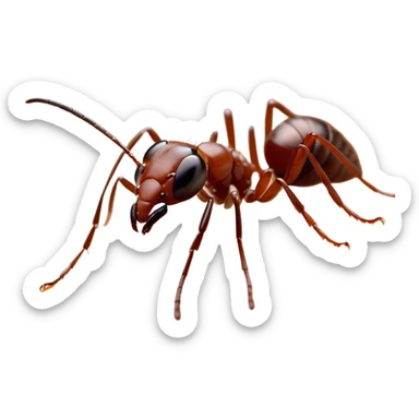 Beautiful and Majestic Ant Portrait Emoji, Head and body rendered in serene repose with a gentle, content smile, showcasing a finely detailed, compact form with eyes softly closed in tranquil slumber, Simplified yet exquisitely endearing features, highly detailed, glowing with a soft, drowsy natural light, high shine, relaxed and utterly noble, stylized with an air of timeless industrious grace, soft glowing outline, capturing the essence of a majestic ant that embodies the quiet power of nature! sticker
