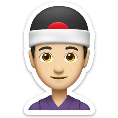 Japanese man with a headband witch logo japan flag
 sticker