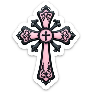soft cute black pink goth cross , no woman sticker