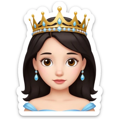 Princesa pelo oscuro cin cachetes  sticker