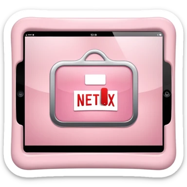 Soft pink iPad with Netflix on it sticker