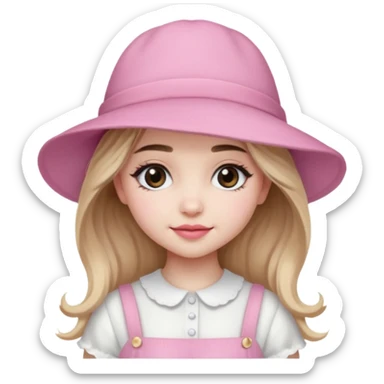 sabrina carpenter wearing Pink Hat, white dress sticker