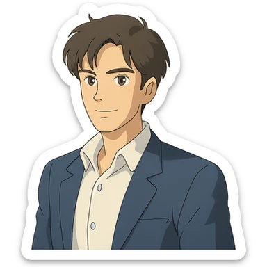 ghibli style handsome guy sticker