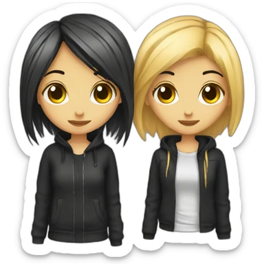 two emo girlfriends sticker
