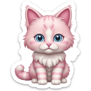 full body of baby Ragdoll pink cat  sticker