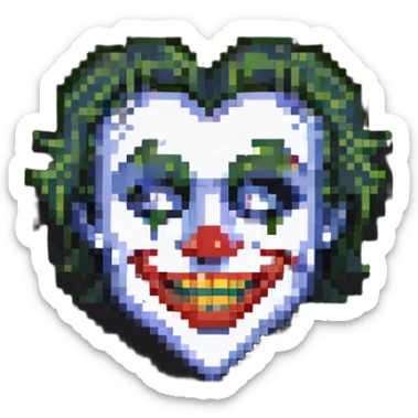 heart with joker face features sticker