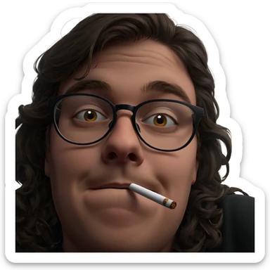 girl with glasses and cigarette sticker