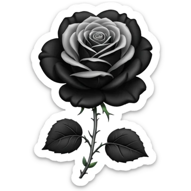 emo black rose with a chain sticker
