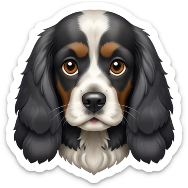 Male english cocker spaniel black and dark silver sticker