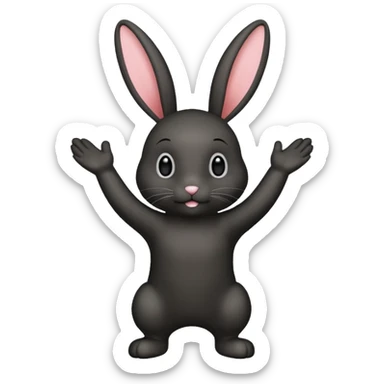 Lapin noir qui fête une victoire sticker
