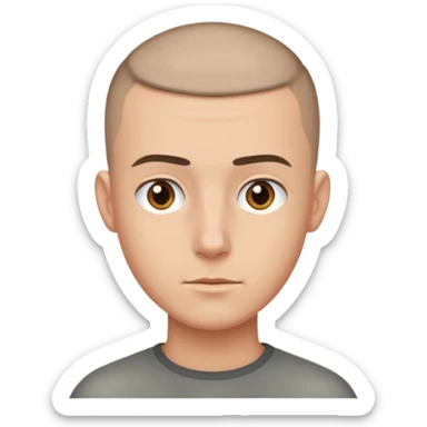 man with buzzcut sticker