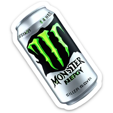 silver can monster energy drink sticker